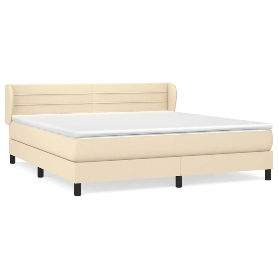 Sommier à lattes de lit avec matelas Crème 180x200 cm Tissu - 2