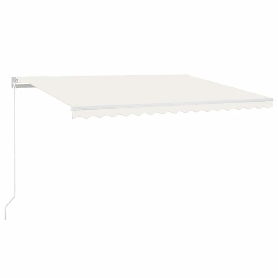 Auvent manuel rétractable avec LED 400x300 cm Crème - 2