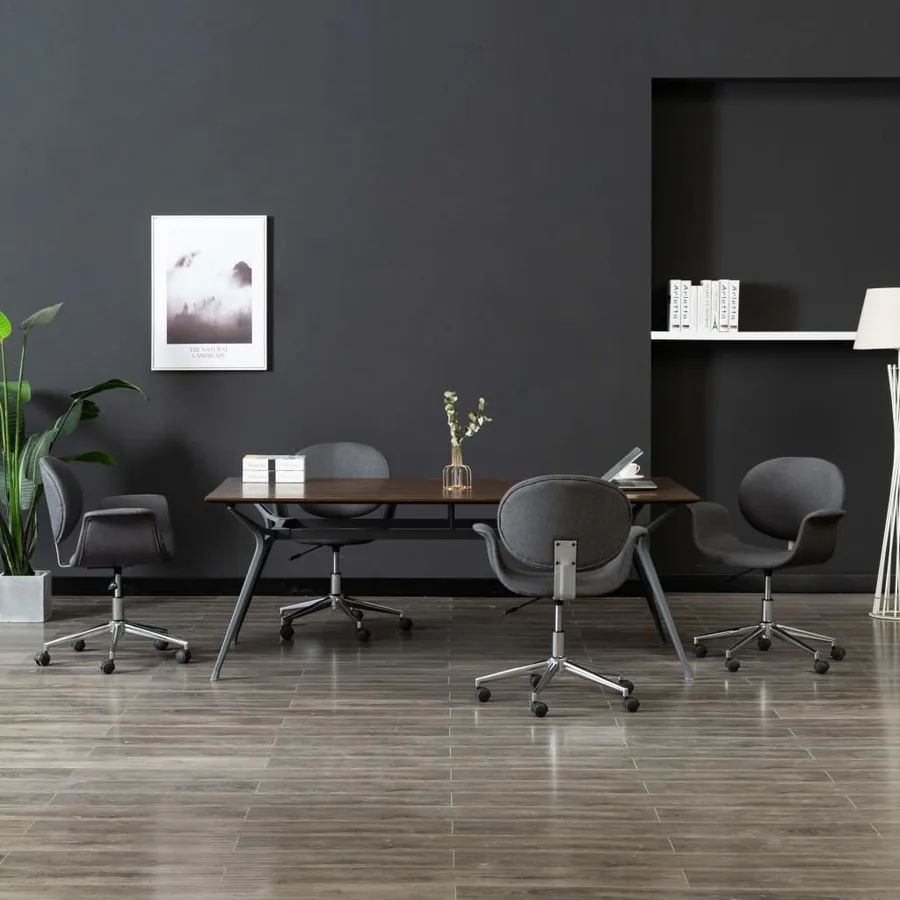 Chaises pivotantes à manger lot de 4 gris tissu