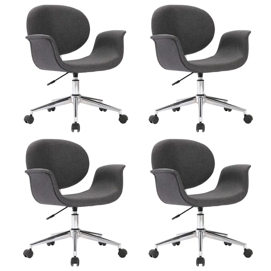 Chaises pivotantes à manger lot de 4 gris tissu - 2