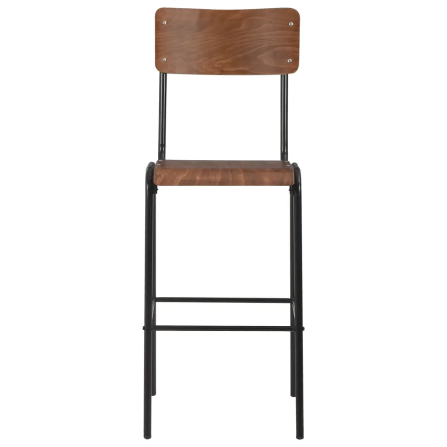 Chaises de bar lot de 6 contreplaqué solide et acier - 3