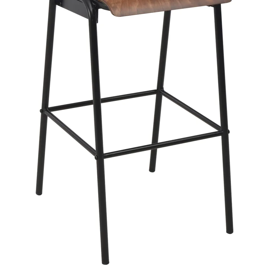Chaises de bar lot de 6 contreplaqué solide et acier - 7