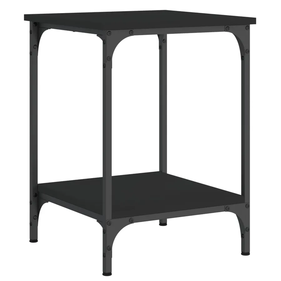 Table basse noir 40x40x55 cm bois d'ingénierie - 2