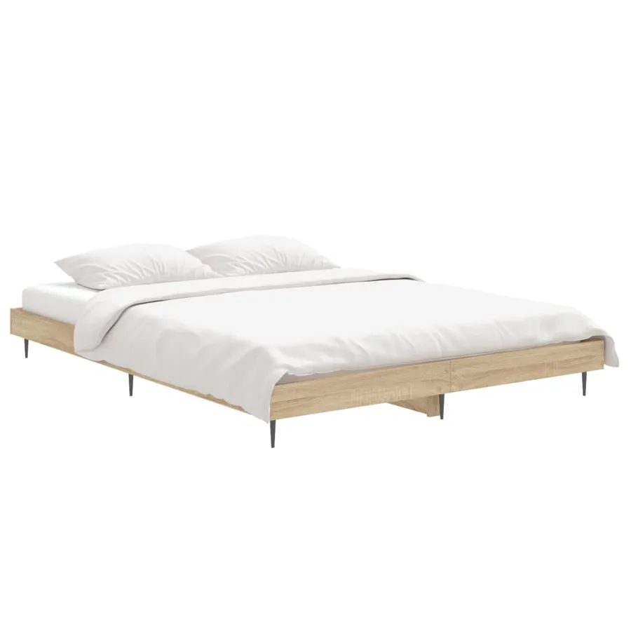 Cadre de lit sans matelas chêne sonoma 135x190 cm - 3