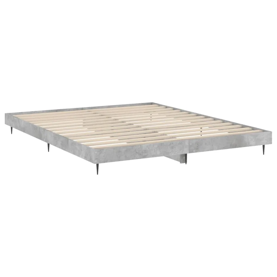 Cadre de lit sans matelas gris béton 200x200 cm - 5