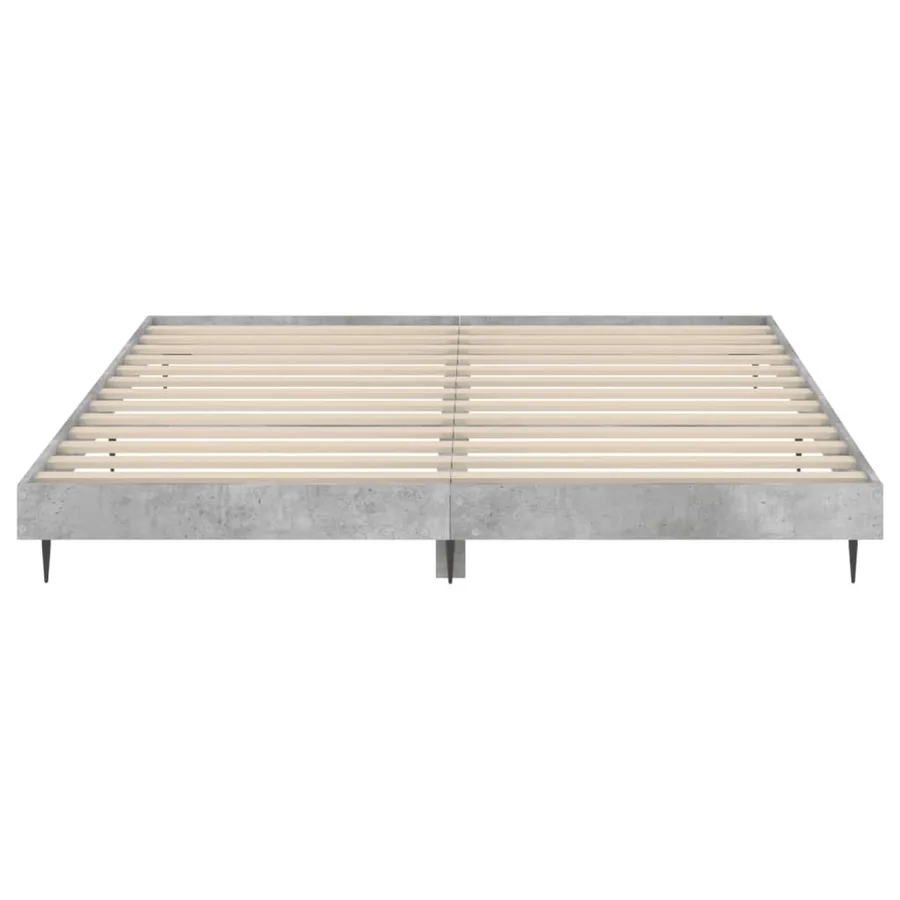Cadre de lit sans matelas gris béton 200x200 cm - 6