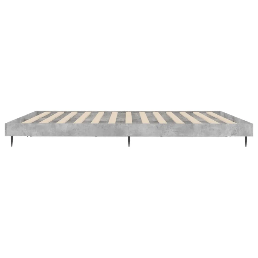 Cadre de lit sans matelas gris béton 200x200 cm - 7