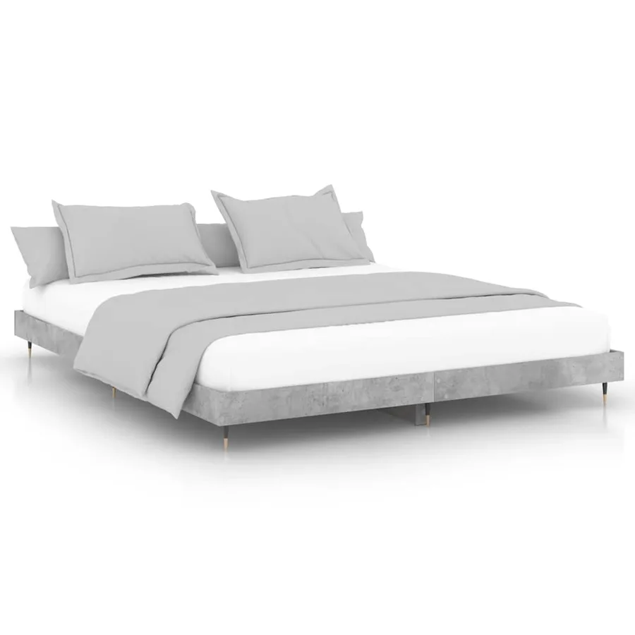 Cadre de lit sans matelas gris béton 120x200 cm - 2