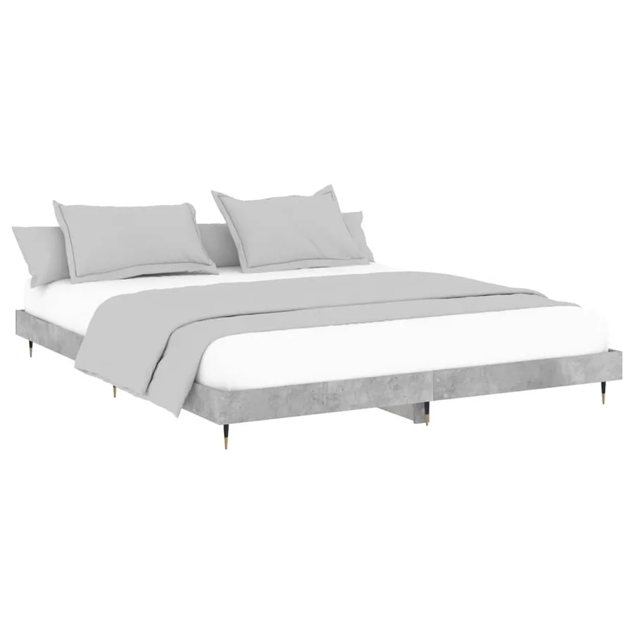 Cadre de lit sans matelas gris béton 120x200 cm - 3