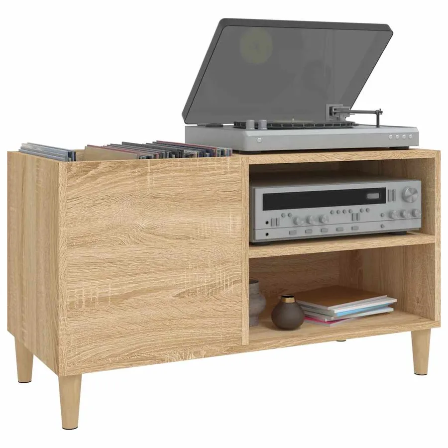 Armoire à disques chêne sonoma 84,5x38x48 cm bois d'ingénierie - 4