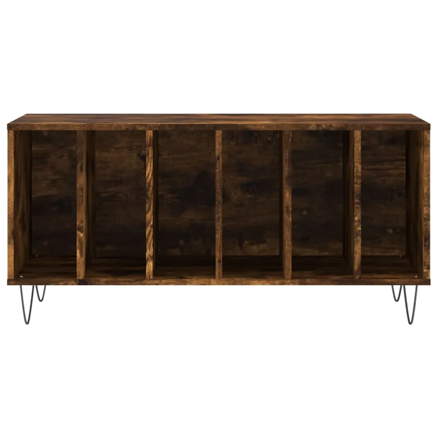 Armoire à disques chêne fumé 100x38x48 cm bois d'ingénierie - 4
