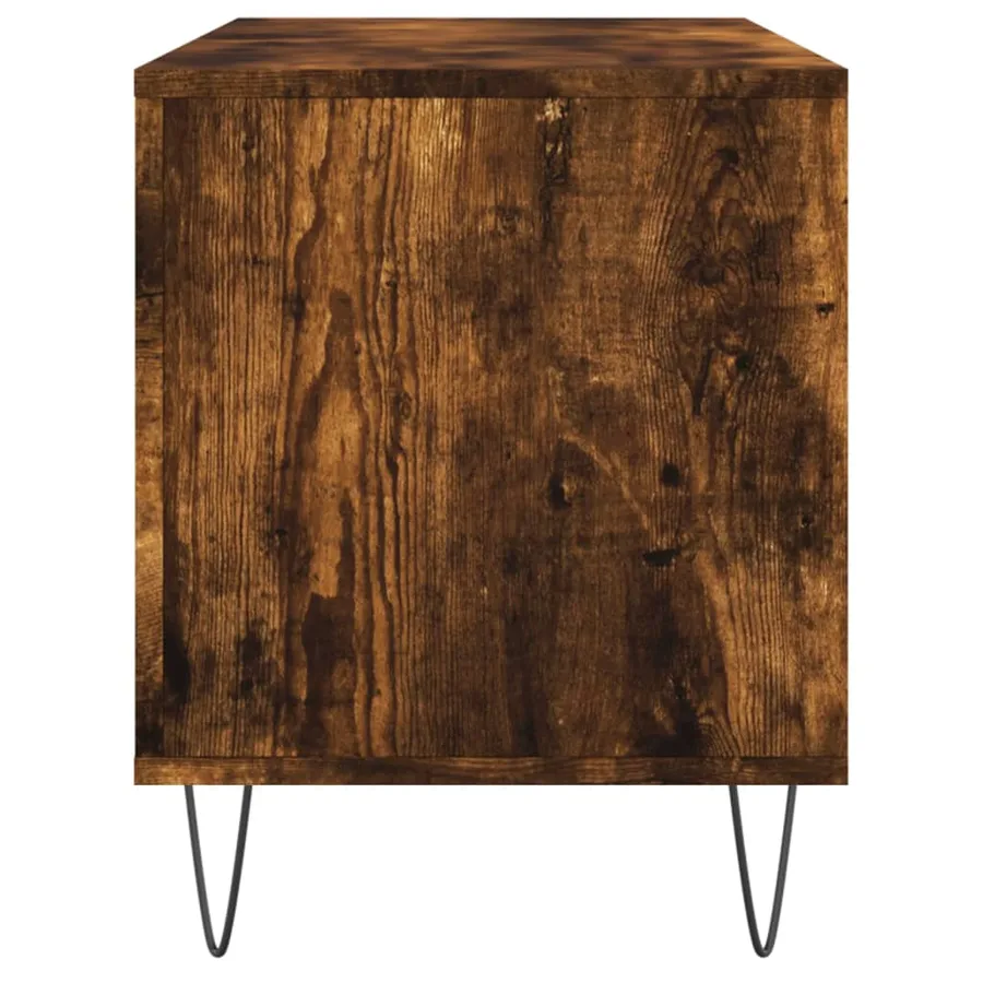 Armoire à disques chêne fumé 100x38x48 cm bois d'ingénierie - 5