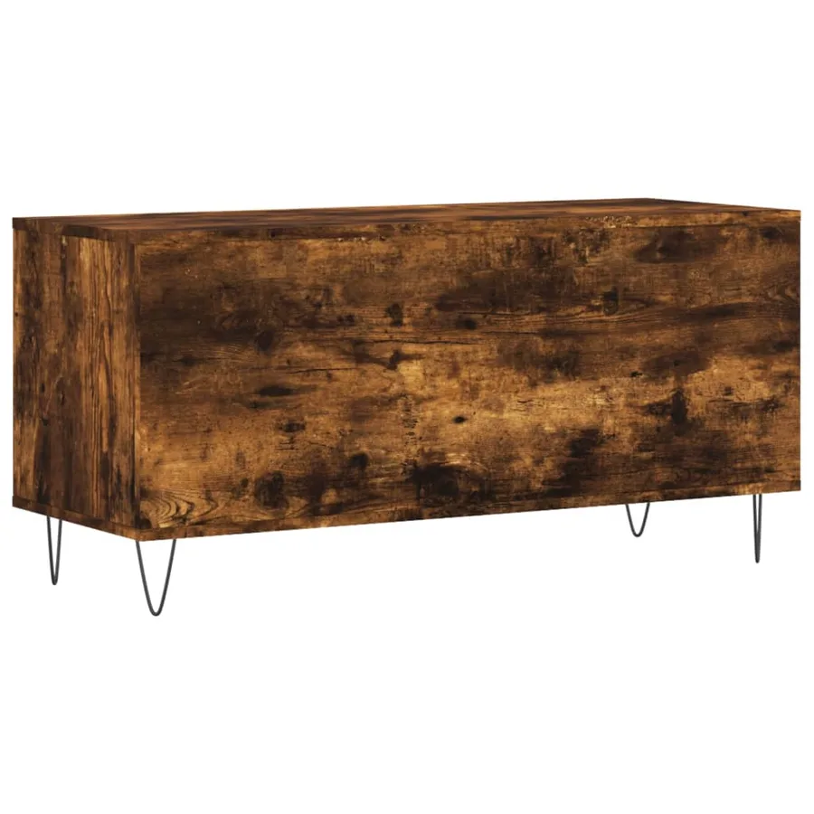 Armoire à disques chêne fumé 100x38x48 cm bois d'ingénierie - 6