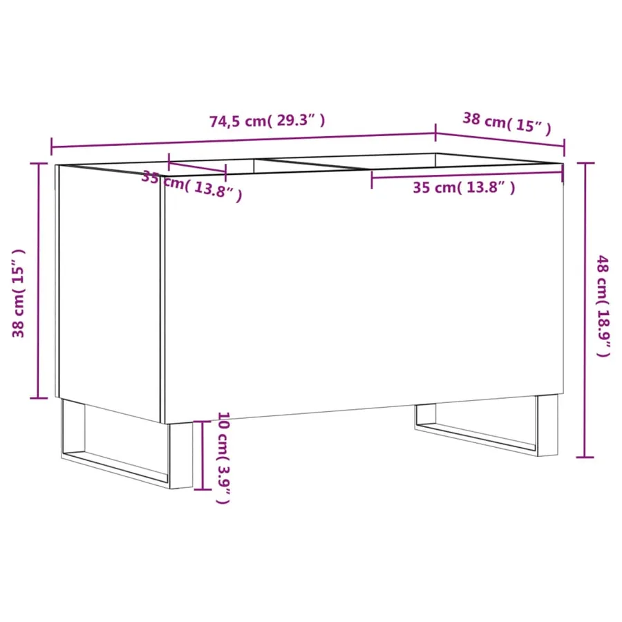 Armoire à disques blanc 74,5x38x48 cm bois d'ingénierie - 9