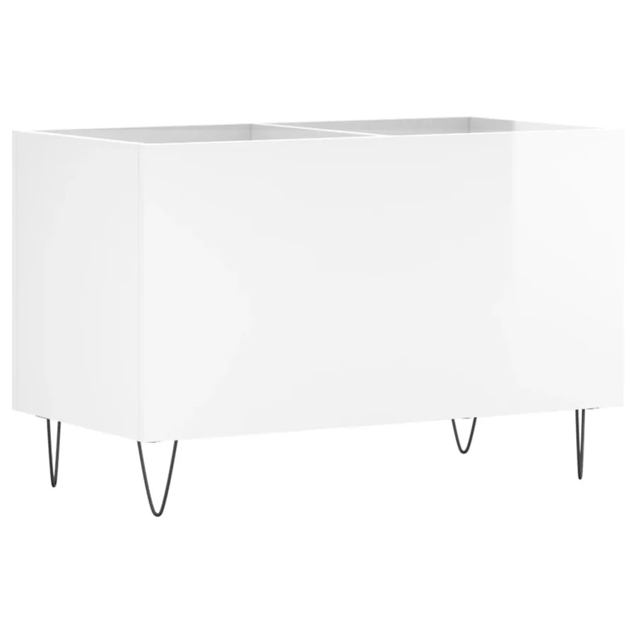 Armoire à disques blanc brillant 74,5x38x48cm bois d'ingénierie - 2