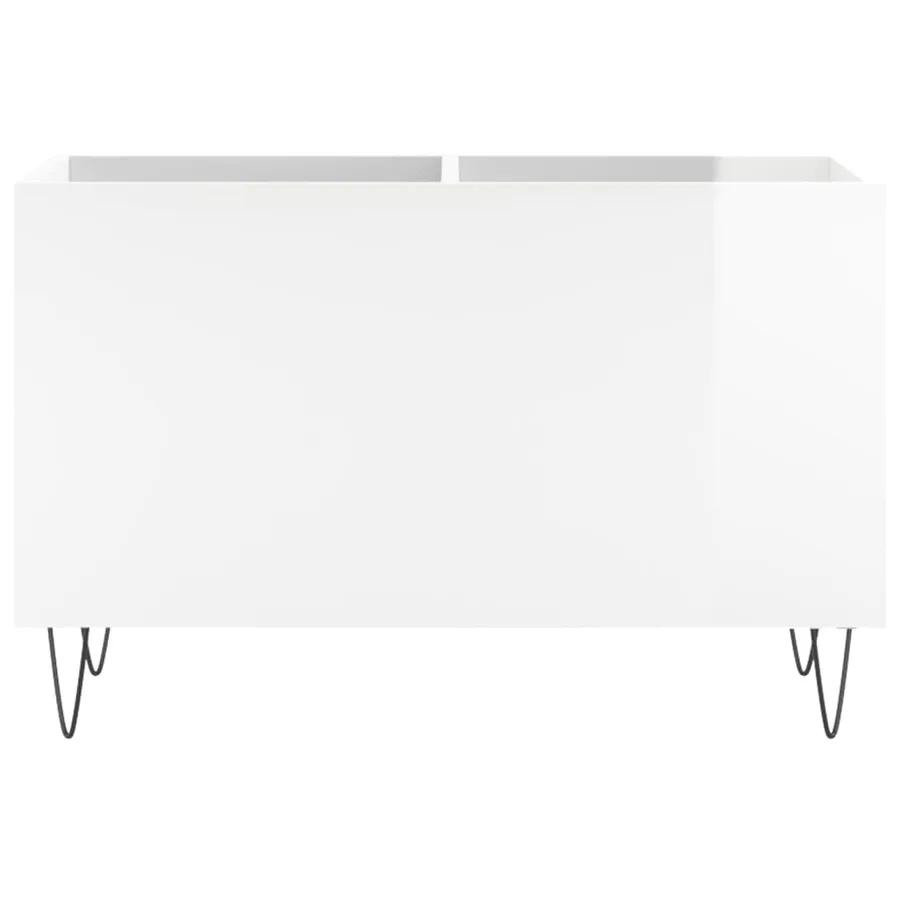 Armoire à disques blanc brillant 74,5x38x48cm bois d'ingénierie - 4