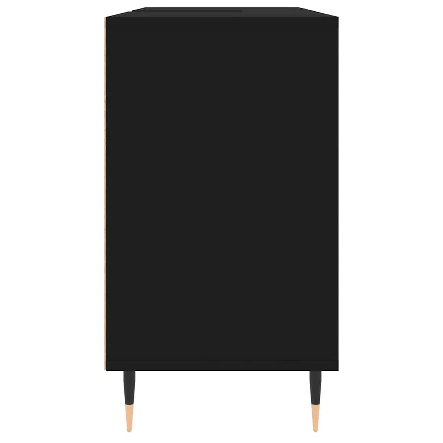 Armoire de salle de bain noir 80x33x60 cm bois d'ingénierie - 7