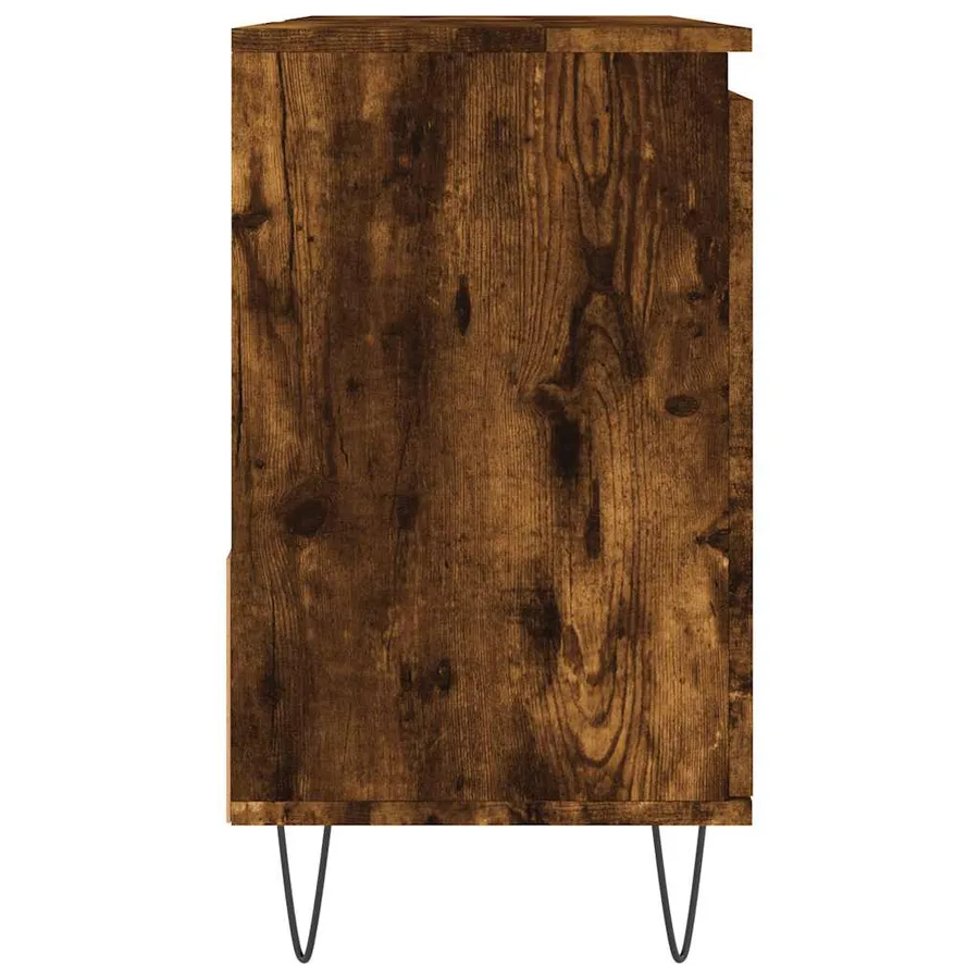 Armoire de bain chêne fumé 65x33x60 cm bois d'ingénierie - 6