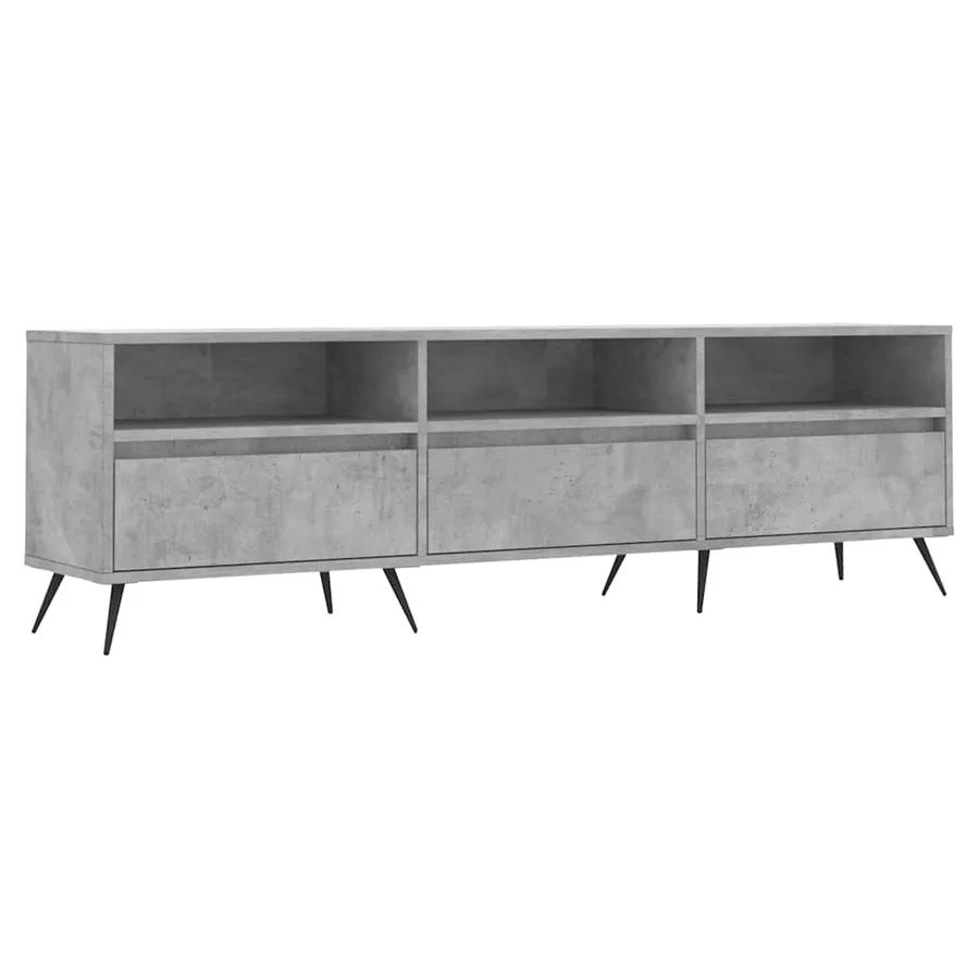 Meuble TV gris béton 150x30x44,5 cm bois d'ingénierie - 2