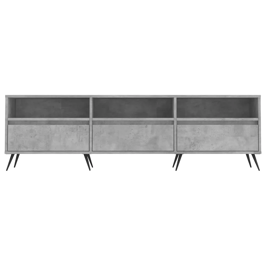 Meuble TV gris béton 150x30x44,5 cm bois d'ingénierie - 5