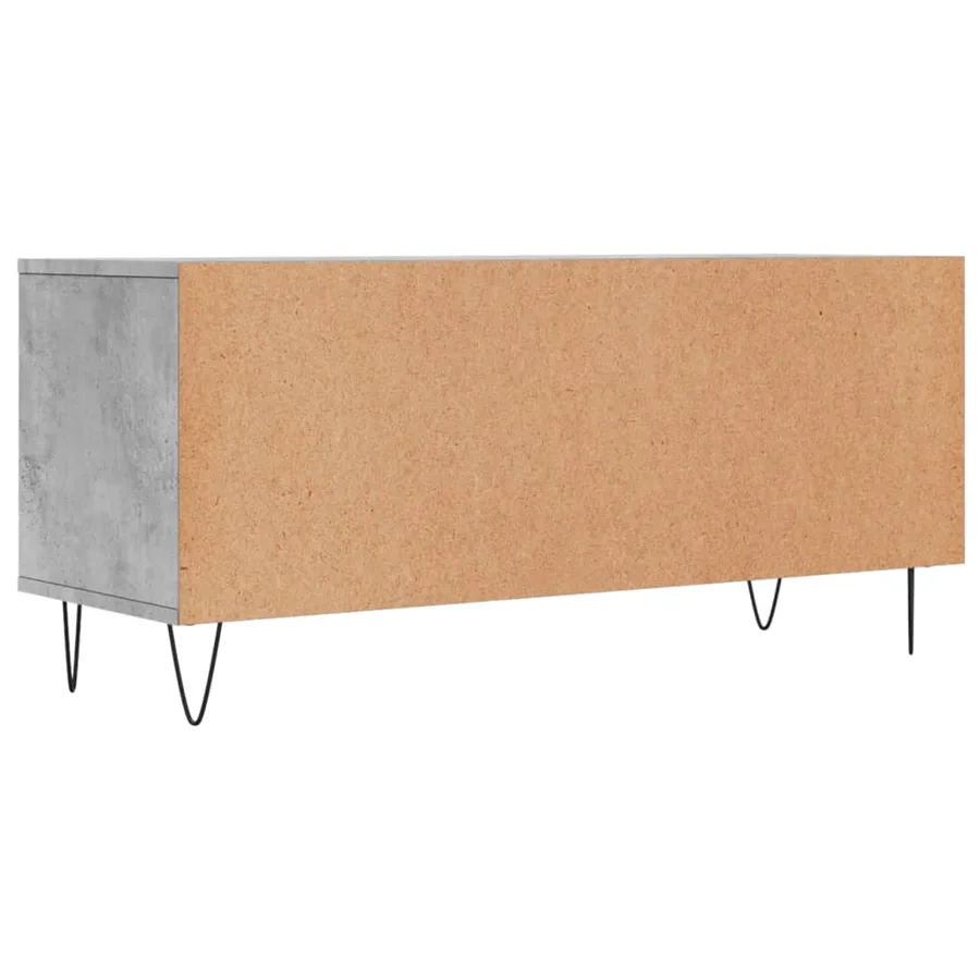Meuble TV gris béton 100x34,5x44,5 cm bois d'ingénierie - 8