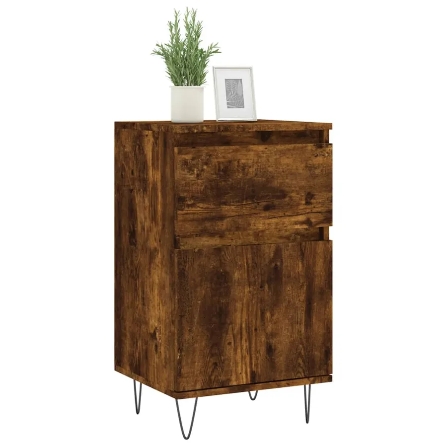 Buffets 2 pcs chêne fumé 40x35x70 cm bois d'ingénierie - 3