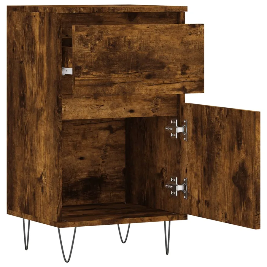 Buffets 2 pcs chêne fumé 40x35x70 cm bois d'ingénierie - 7