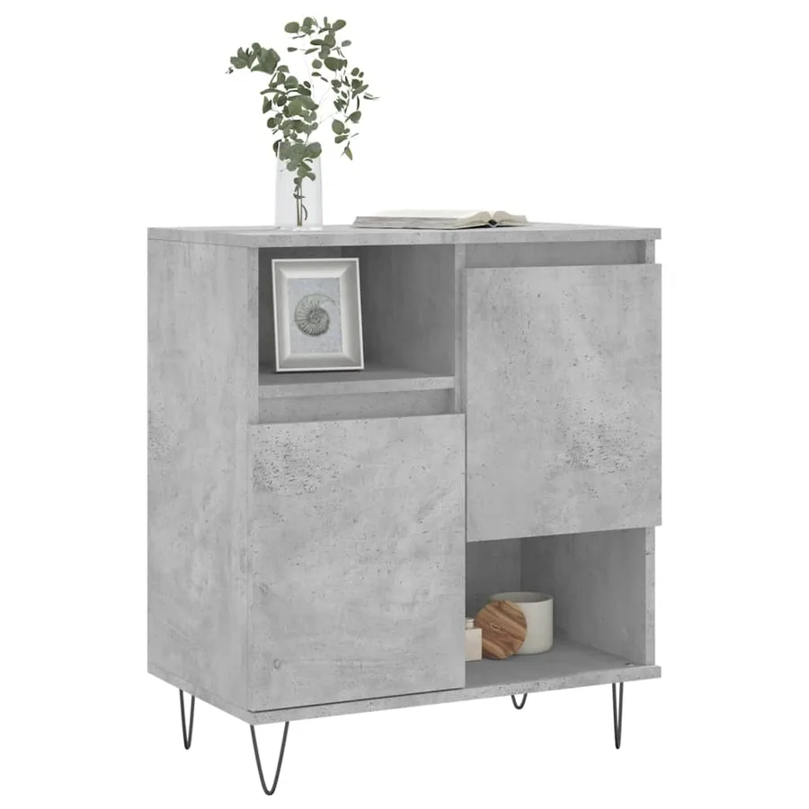 Buffet Gris béton 60x35x70 cm Bois d'ingénierie - 3