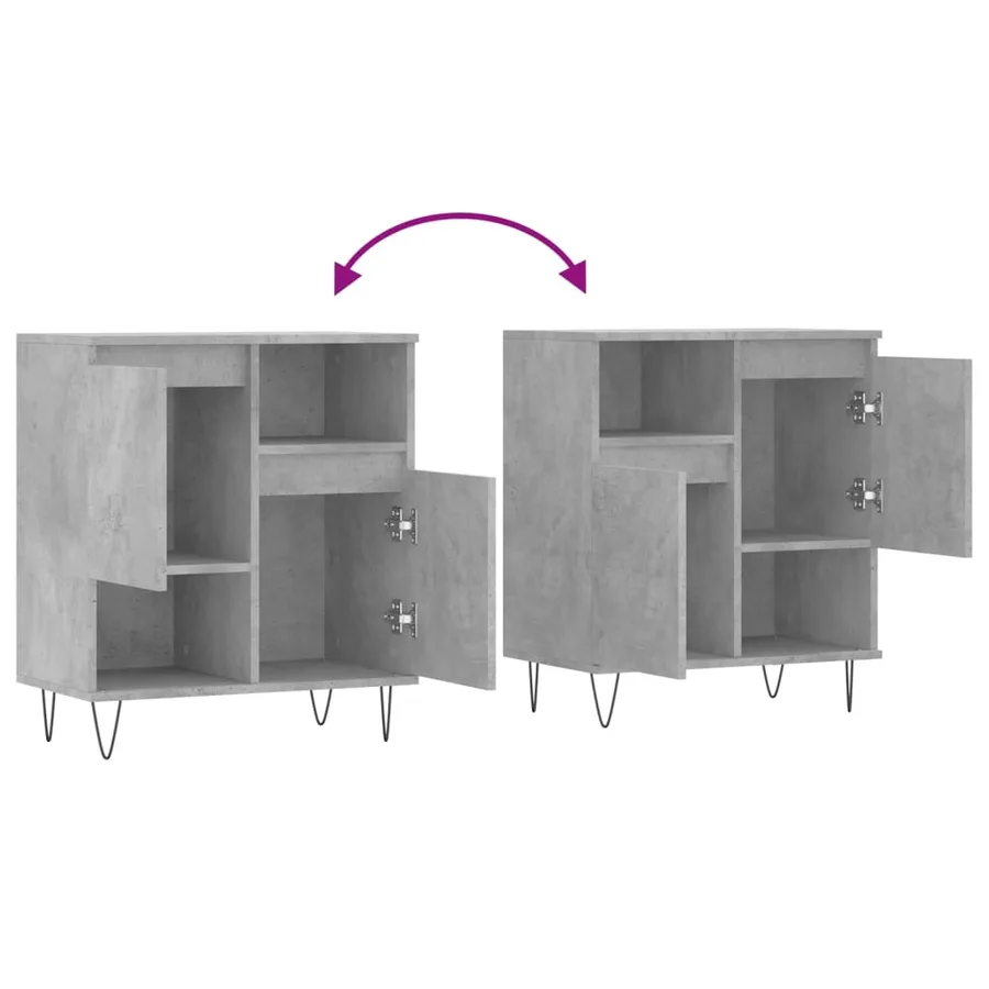 Buffet Gris béton 60x35x70 cm Bois d'ingénierie - 9