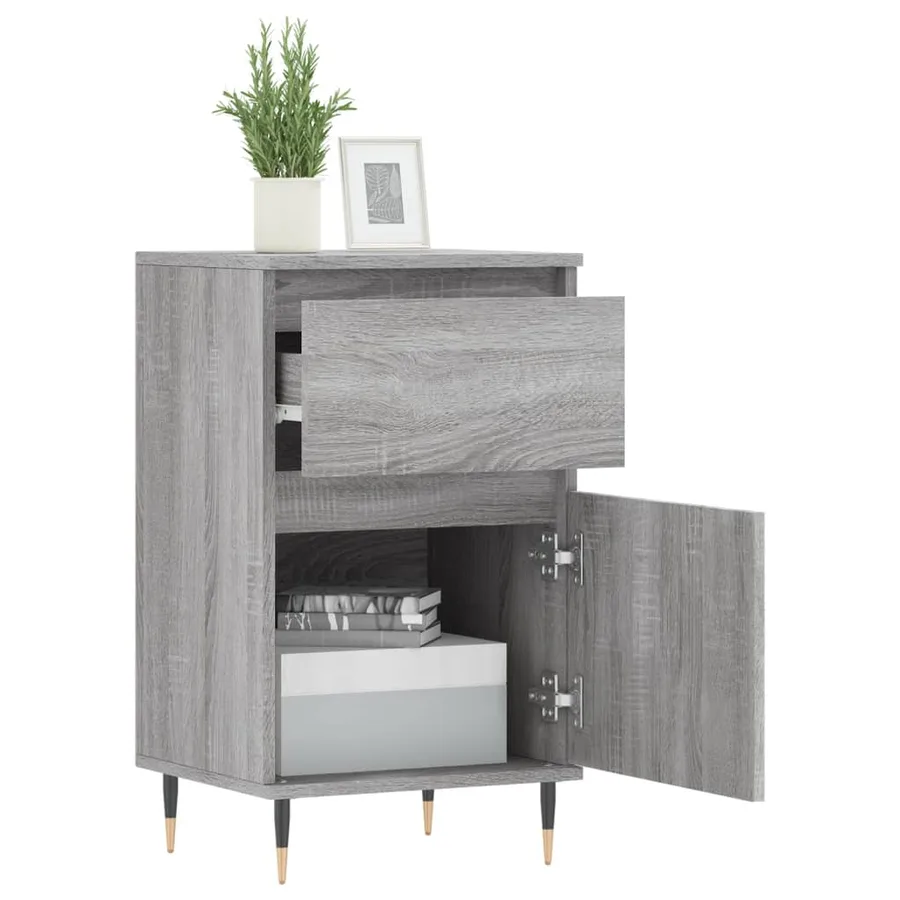 Buffet sonoma gris 40x35x70 cm bois d'ingénierie - 9