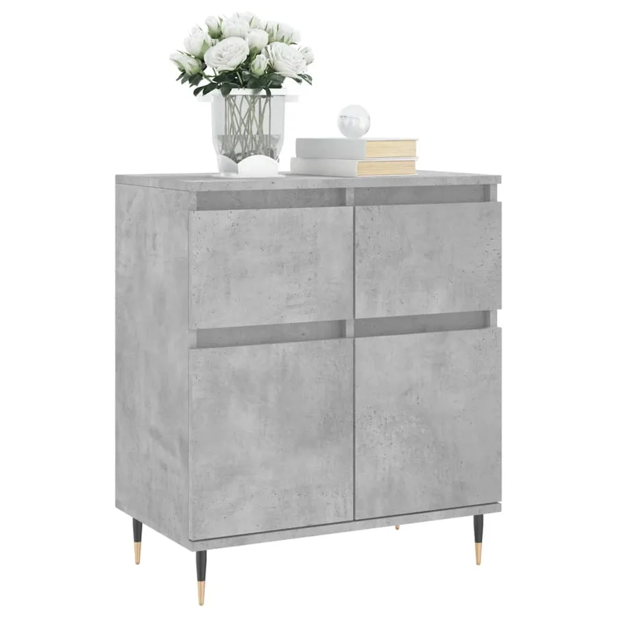 Buffet Gris béton 60x35x70 cm Bois d'ingénierie - 3