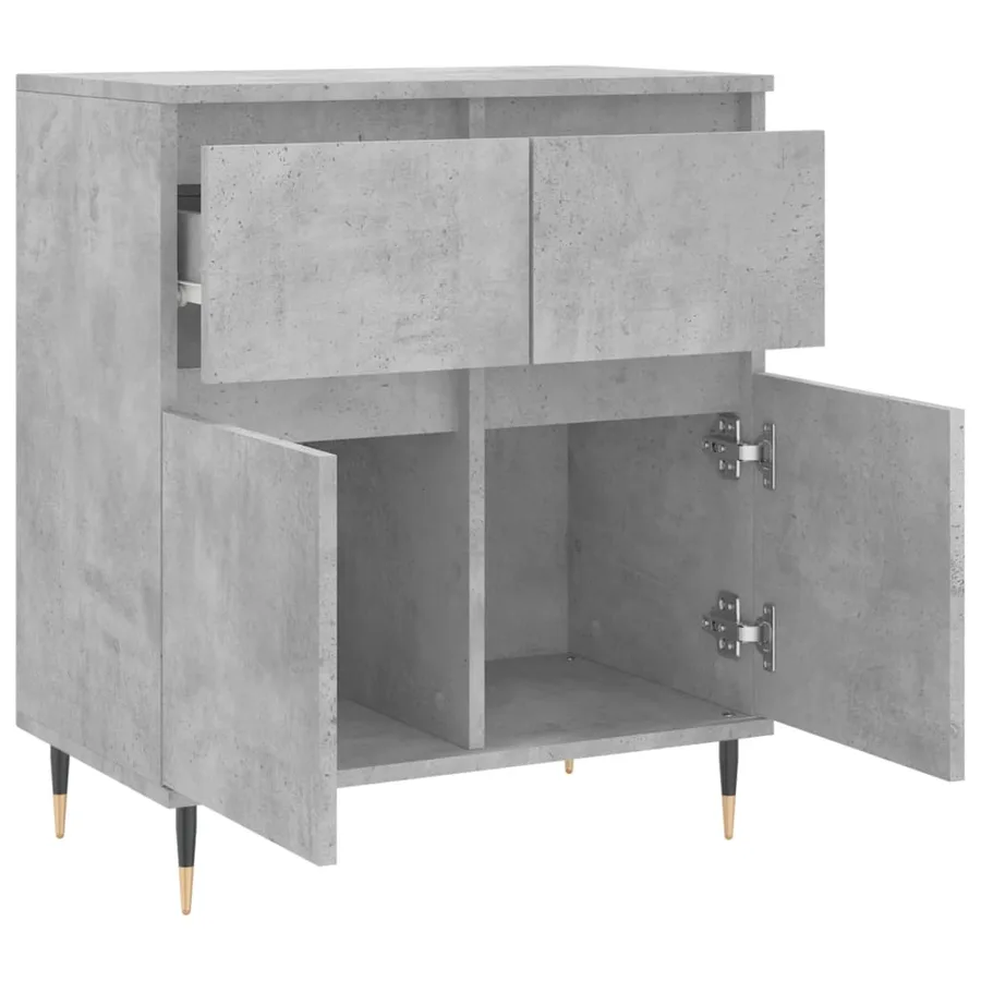 Buffet Gris béton 60x35x70 cm Bois d'ingénierie - 6