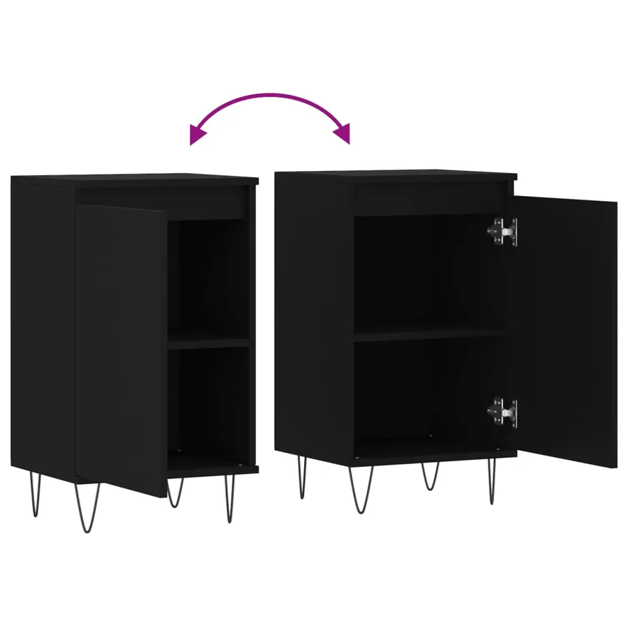 Buffets 2 pcs noir 40x35x70 cm bois d’ingénierie - 10