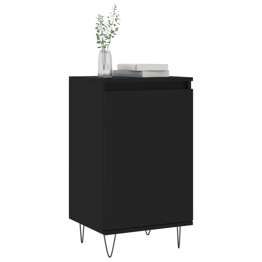 Buffets 2 pcs noir 40x35x70 cm bois d’ingénierie - 3
