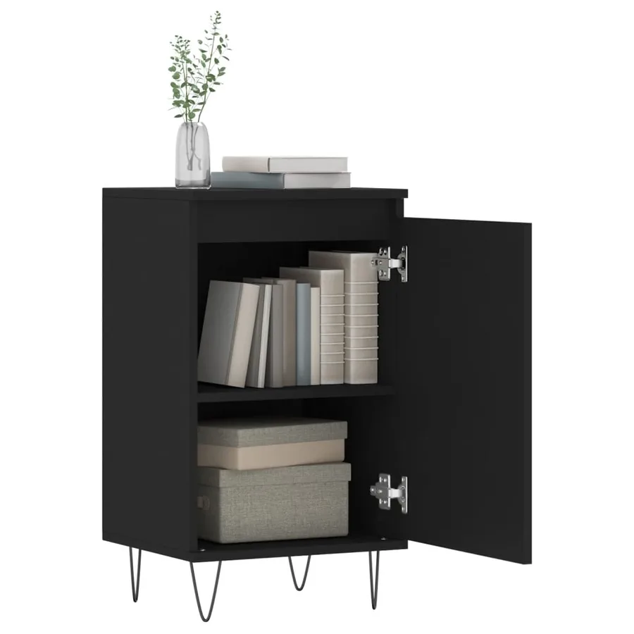 Buffets 2 pcs noir 40x35x70 cm bois d’ingénierie - 4
