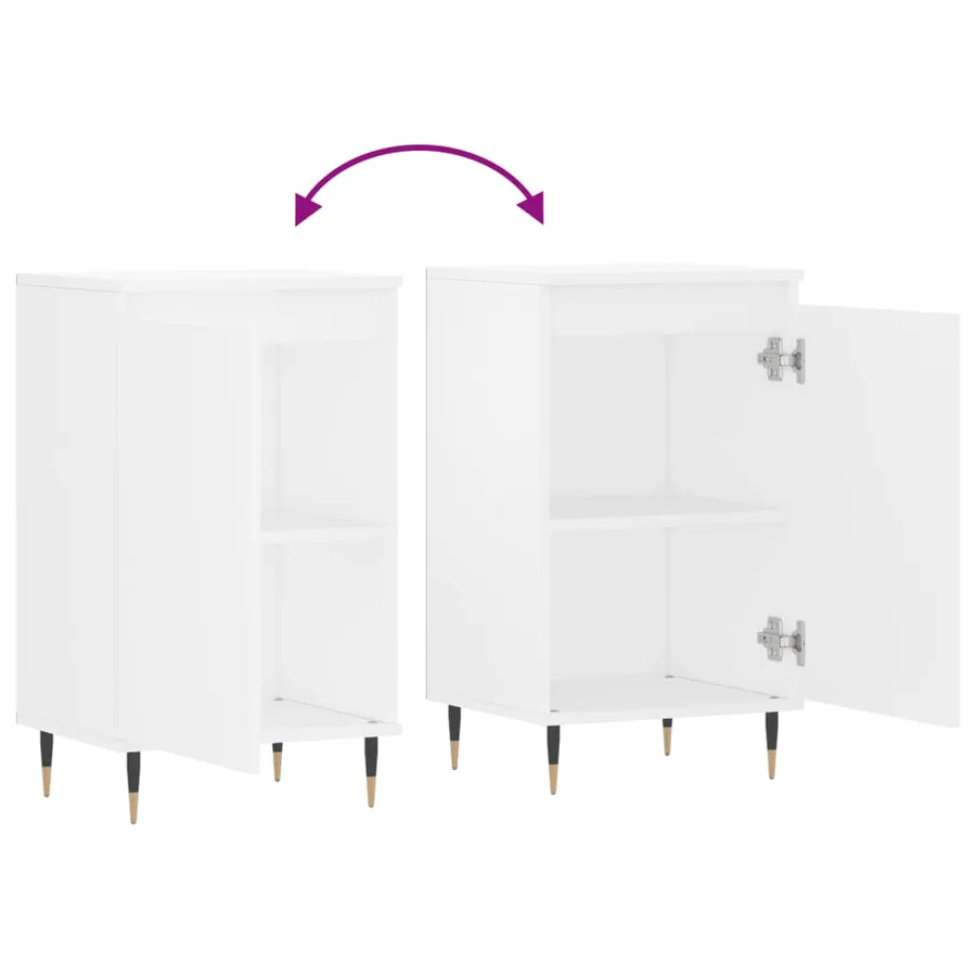 Buffet blanc 40x35x70 cm bois d’ingénierie - 9