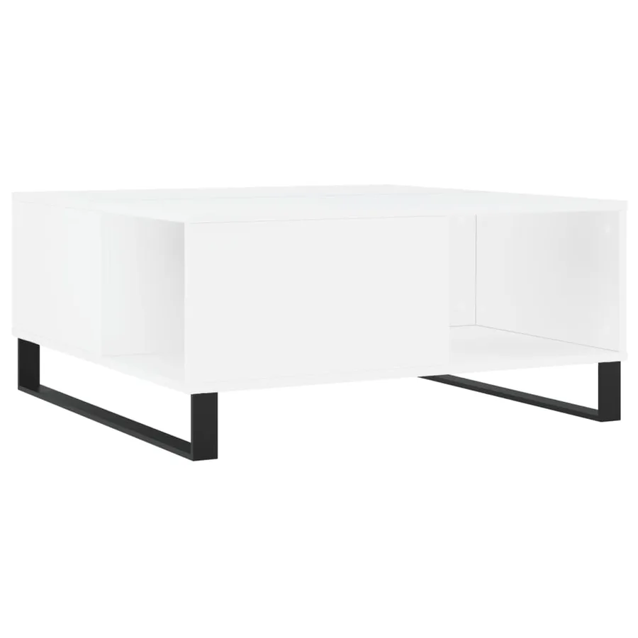 Table basse blanc 80x80x36,5 cm bois d'ingénierie - 2