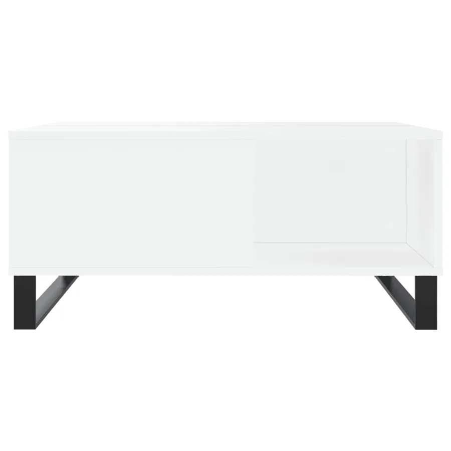 Table basse blanc 80x80x36,5 cm bois d'ingénierie - 4