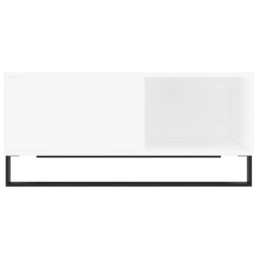 Table basse blanc 80x80x36,5 cm bois d'ingénierie - 5