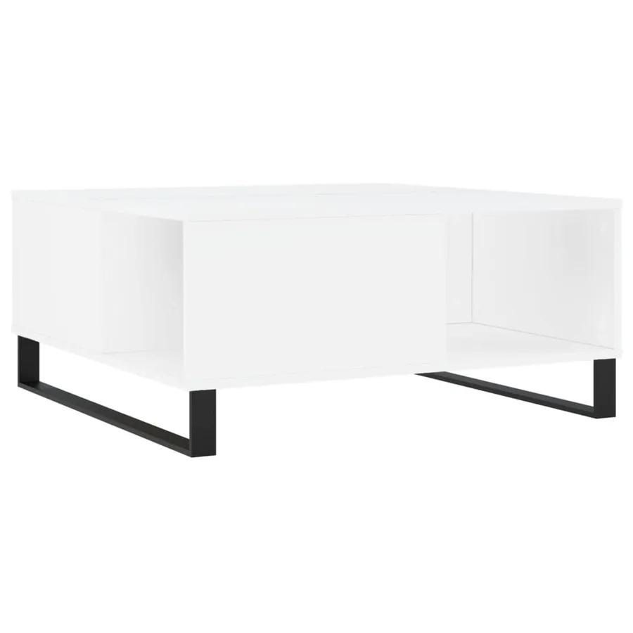 Table basse blanc 80x80x36,5 cm bois d'ingénierie - 6