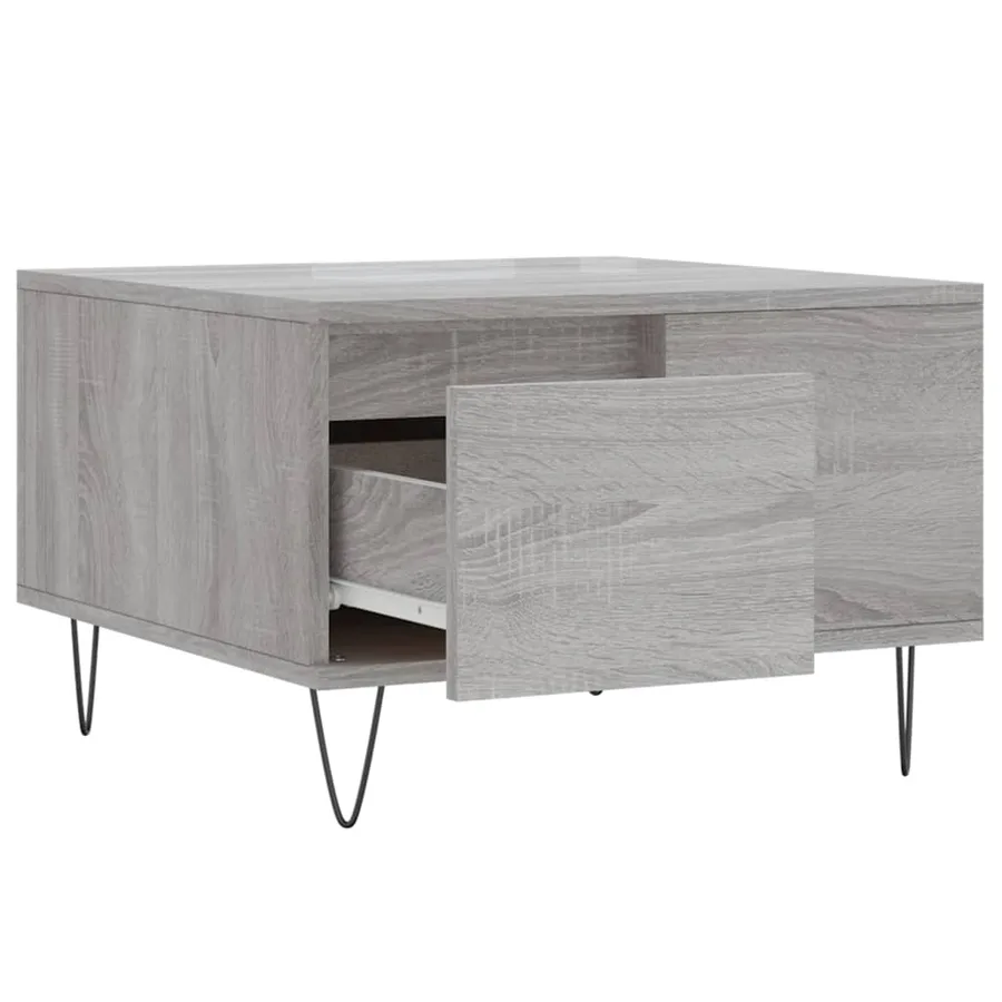 Table basse sonoma gris 55x55x36,5 cm bois d'ingénierie - 6