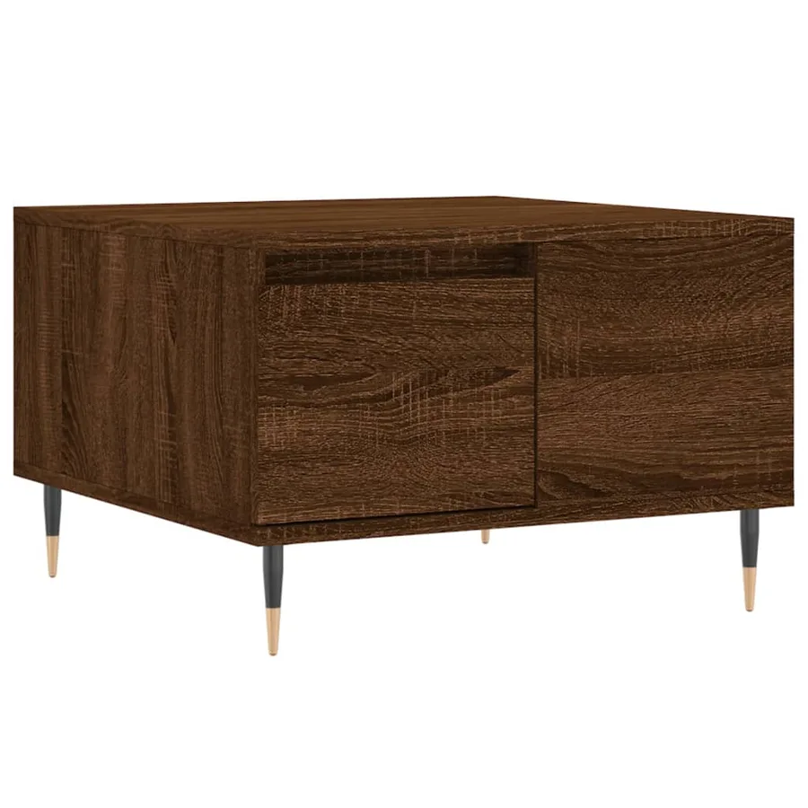Table basse chêne marron 55x55x36,5 cm bois d'ingénierie - 2