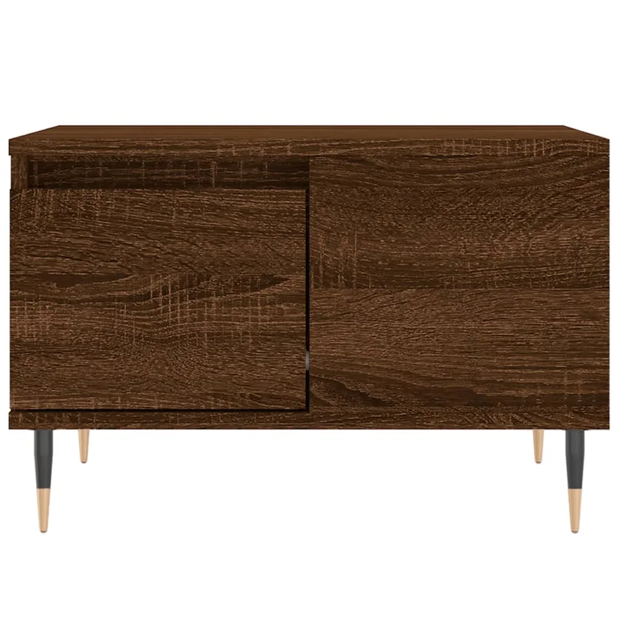 Table basse chêne marron 55x55x36,5 cm bois d'ingénierie - 5