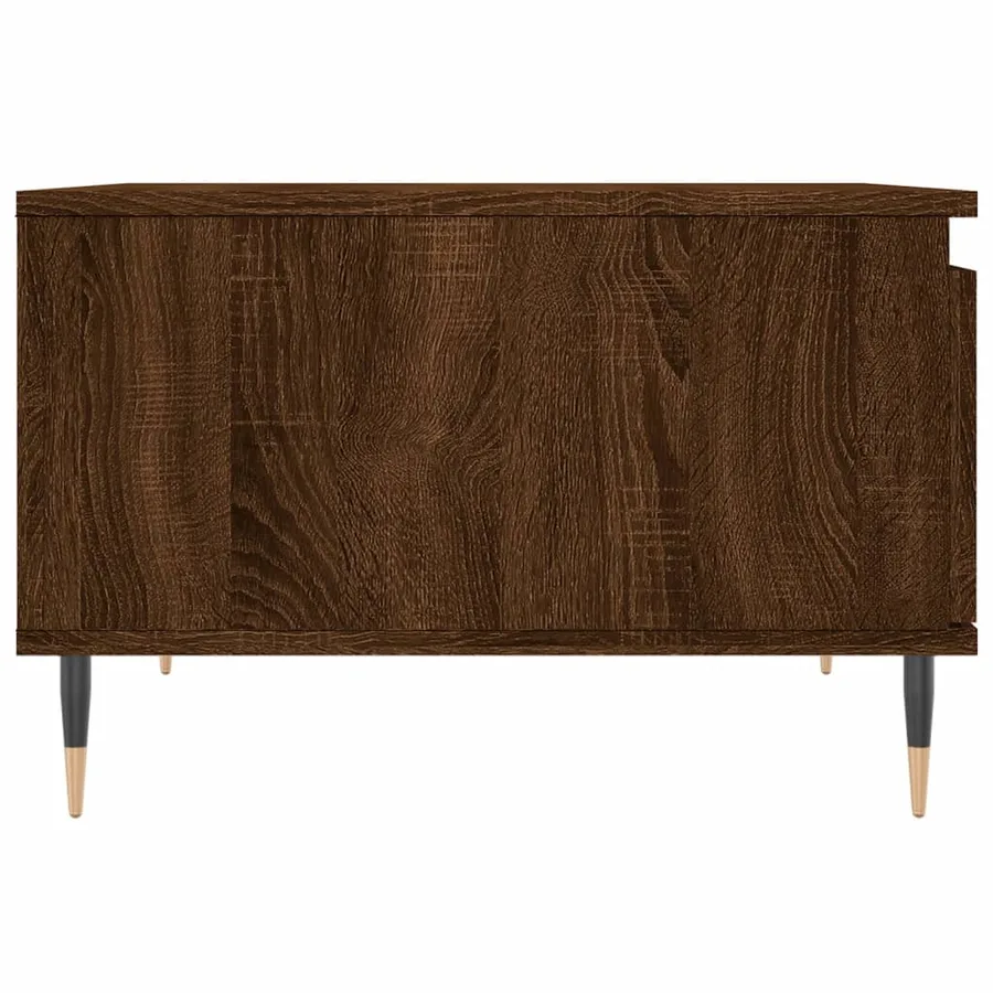 Table basse chêne marron 55x55x36,5 cm bois d'ingénierie - 7