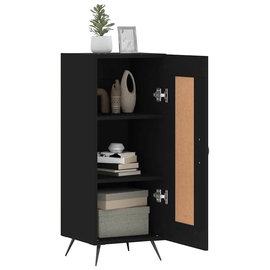 Buffet Noir 34,5x34x90 cm Bois d'ingénierie - 4