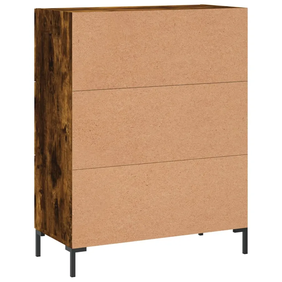 Buffet chêne fumé 69,5x34x90 cm bois d'ingénierie - 8