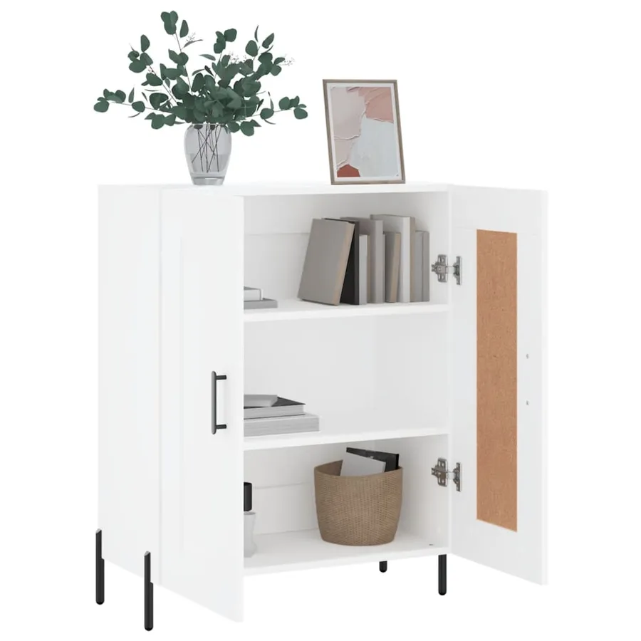 Buffet blanc 69,5x34x90 cm bois d'ingénierie - 4