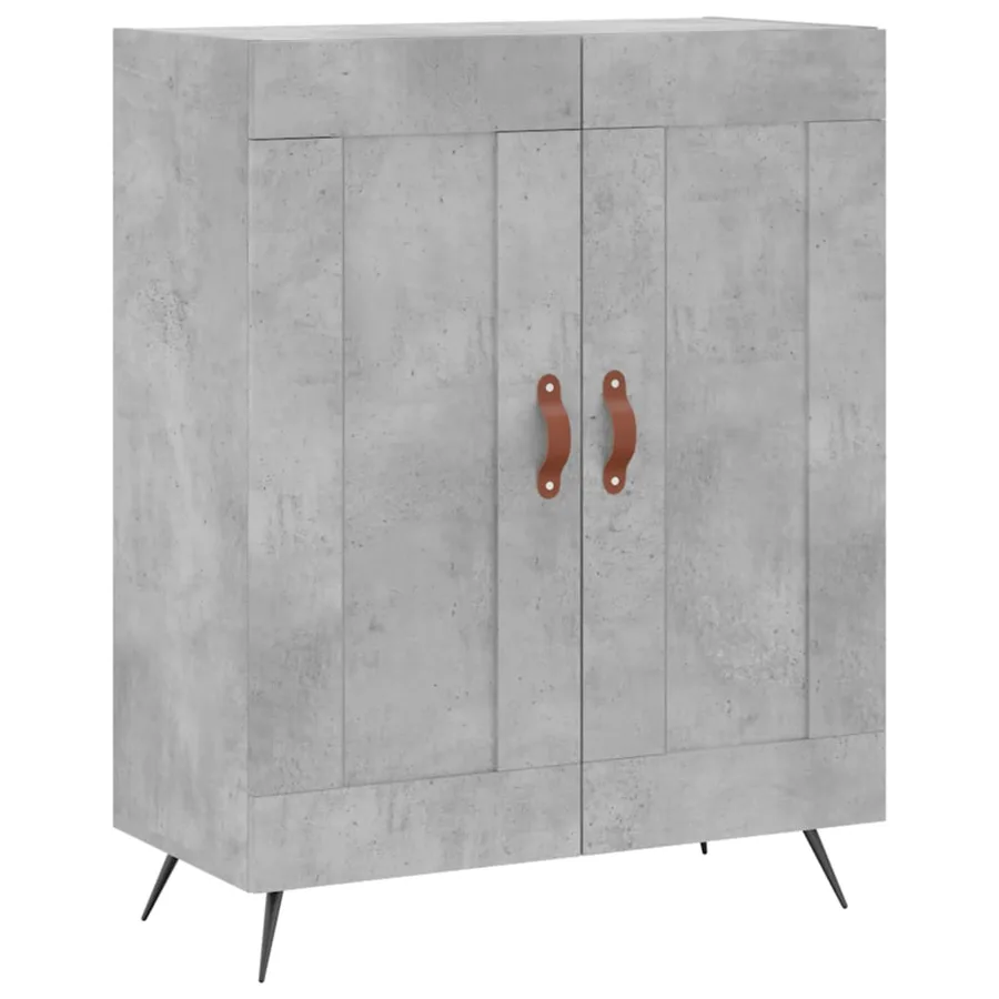 Buffet gris béton 69,5x34x90 cm bois d'ingénierie - 2