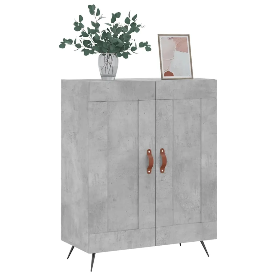 Buffet gris béton 69,5x34x90 cm bois d'ingénierie - 3