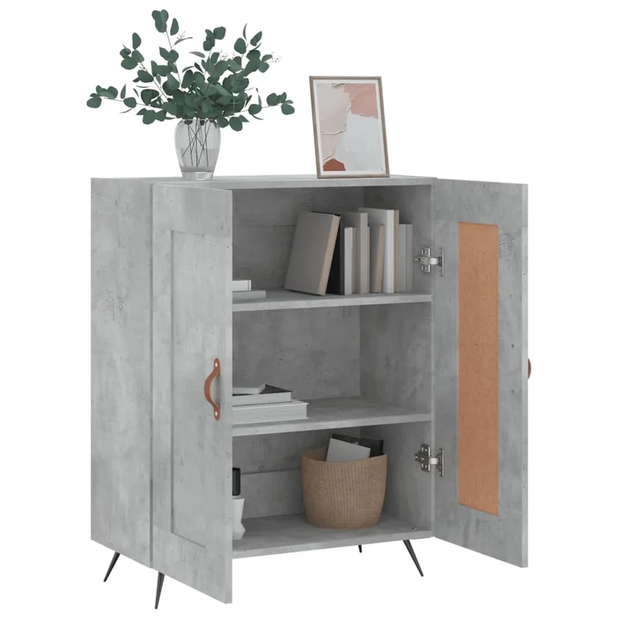 Buffet gris béton 69,5x34x90 cm bois d'ingénierie - 4
